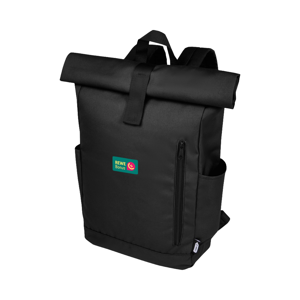 Rolltop Rucksack Byron schwarz REWE Bonus Logo