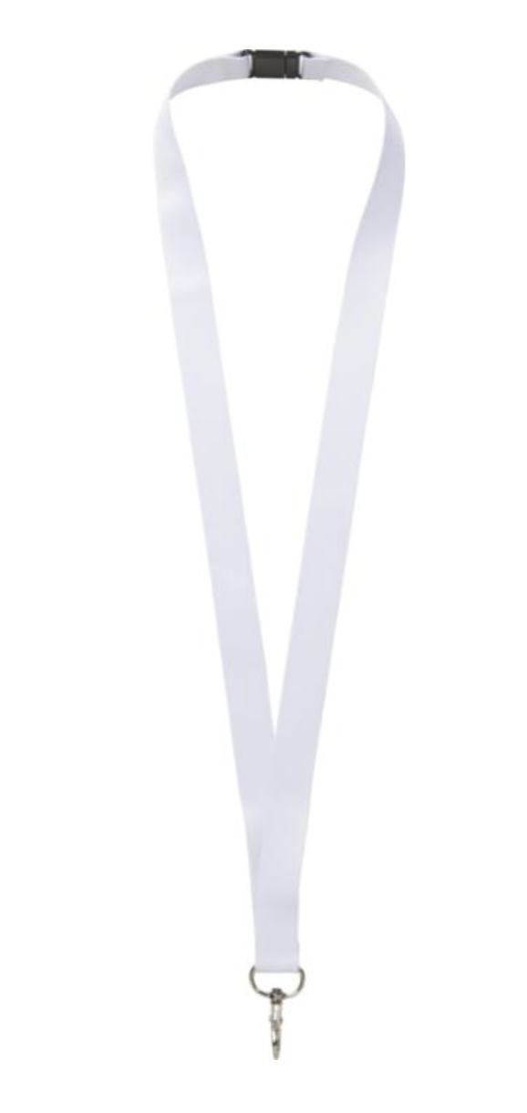 Lanyard Addie mit Sicherheitsverschluss weiß REWE Logo